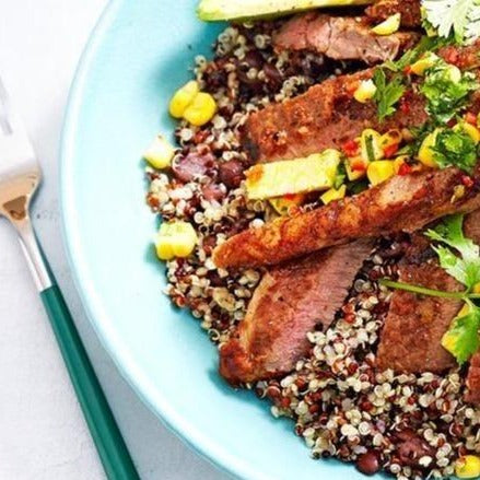 Grilled Steak + Quinoa Protein Bowls